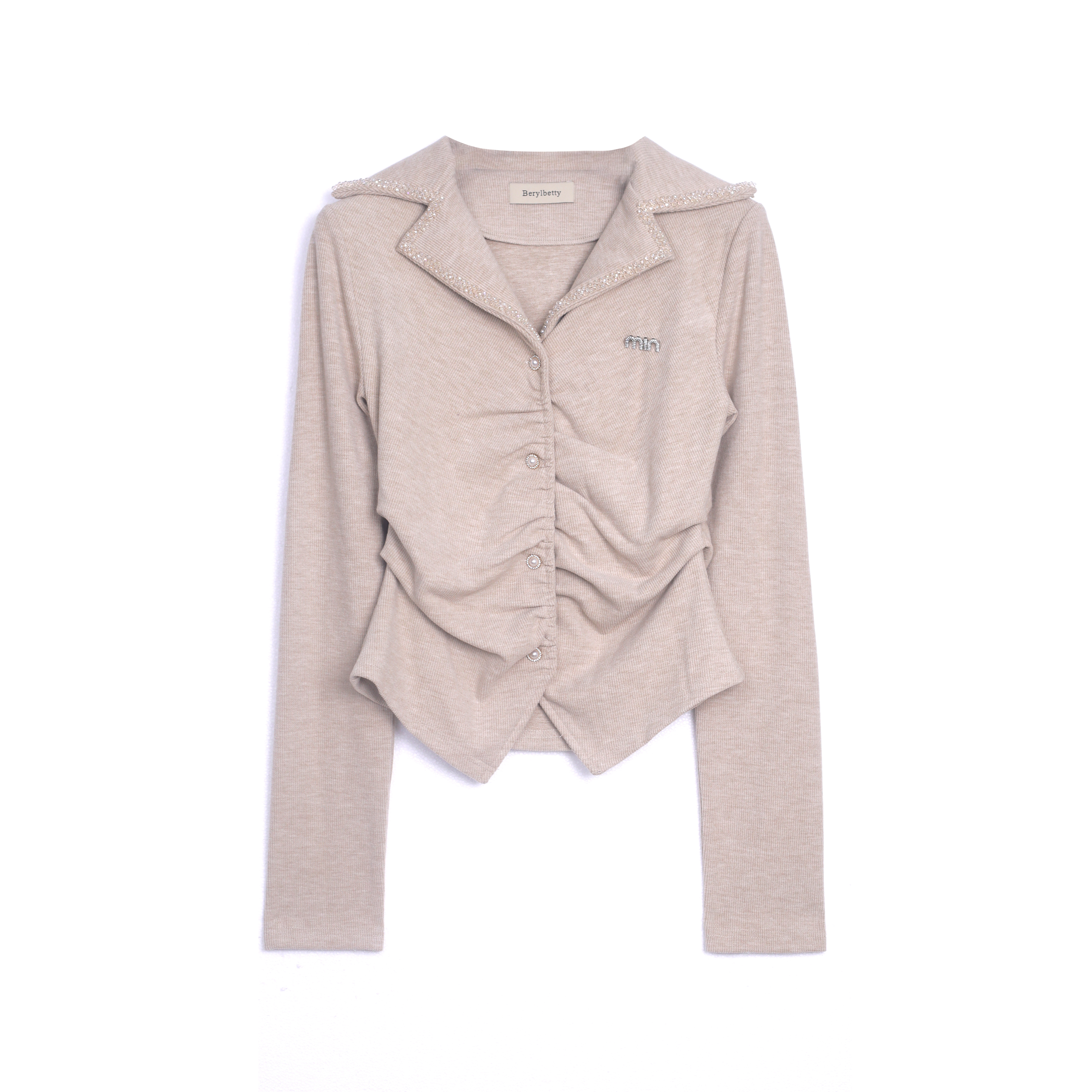 【Berybetty】上衣系列之显瘦针织百搭毛衣YX  S3584浅灰色毛衣