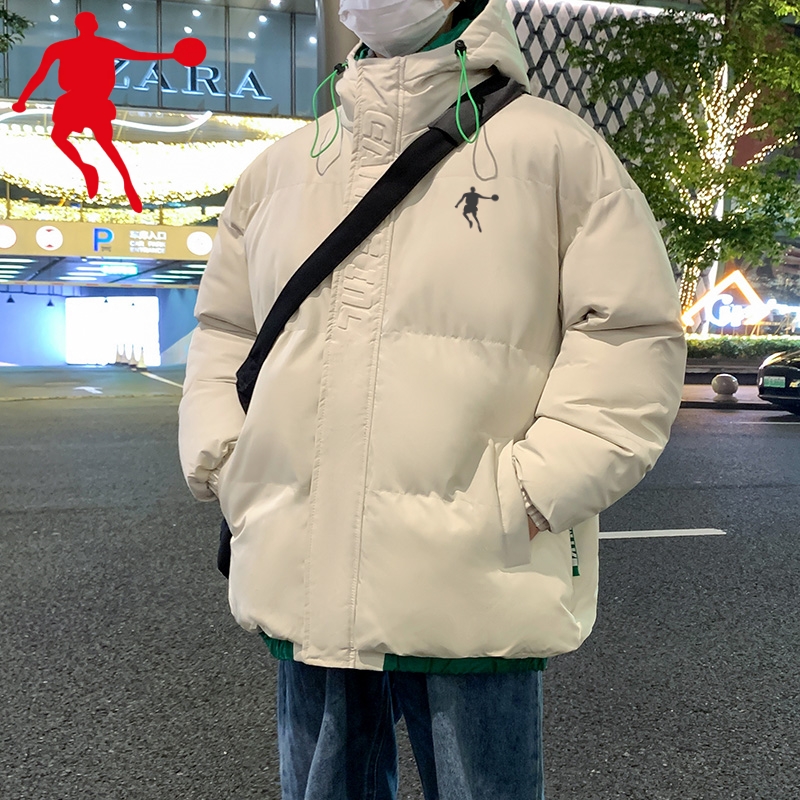 乔丹青年棉衣男士秋冬季加厚运动休闲连帽棉服女宽松时尚保暖外套