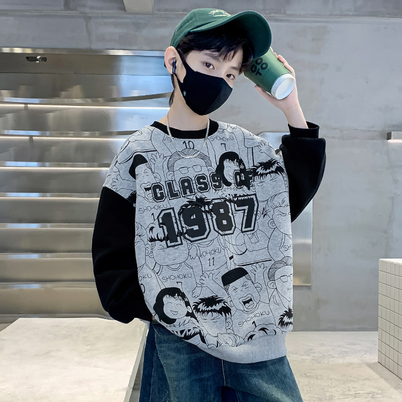 男童秋装卫衣中大童洋气上衣2023新款男孩春秋款儿童秋季衣服潮酷