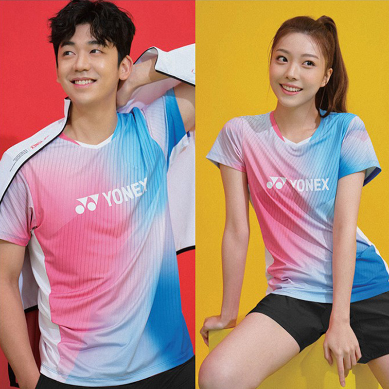 2023新款羽毛球网球服男女款运动套装透气速干上衣户外训练短袖夏