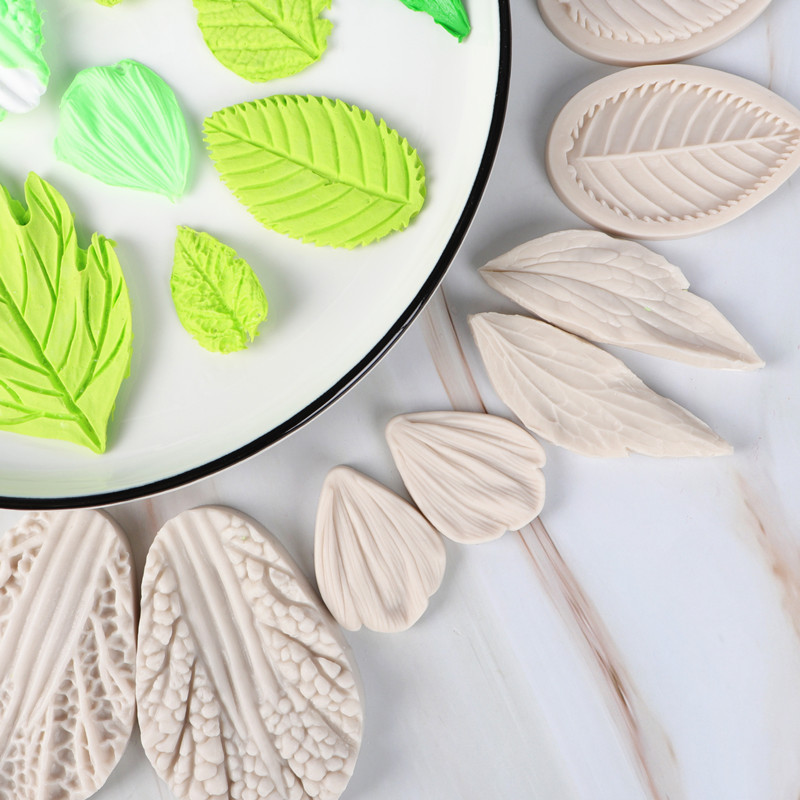蛋糕工具牡丹花叶子硅胶模具玫瑰花瓣百合花压模翻糖烘焙用具手工