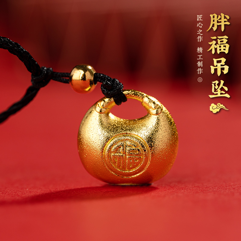合金吊坠 古法合金项链小锁时尚情侣简约挂坠男女款轻奢百搭