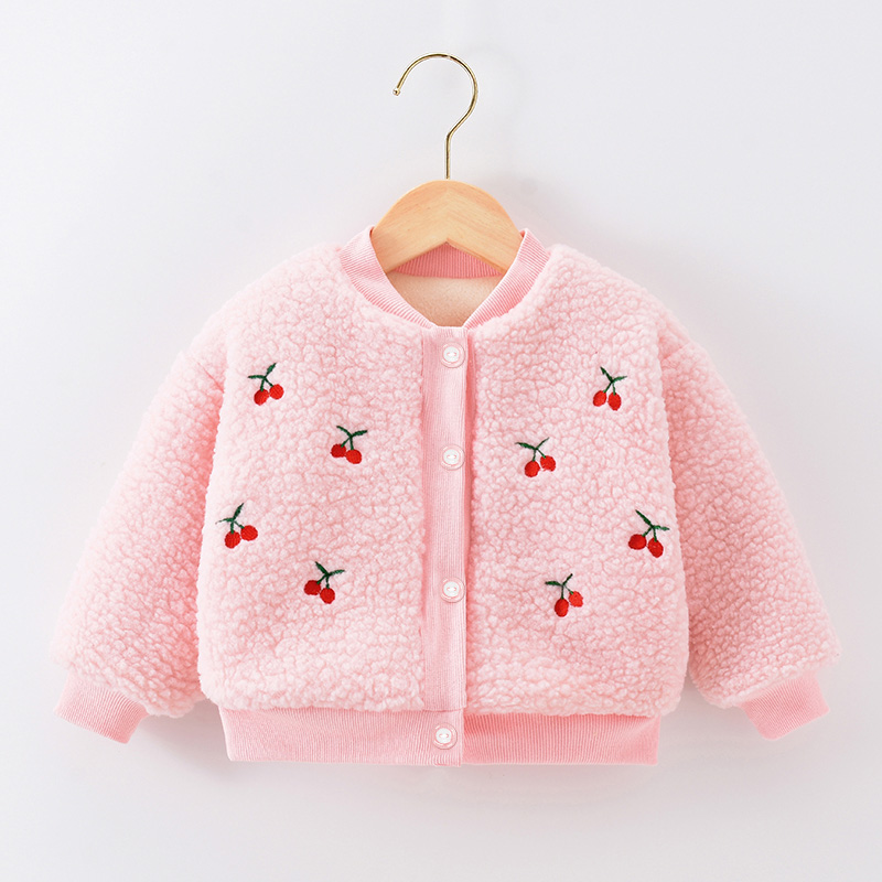 棒球服女童加厚外套儿童开衫冬装新款洋气上衣宝宝秋冬季婴幼装