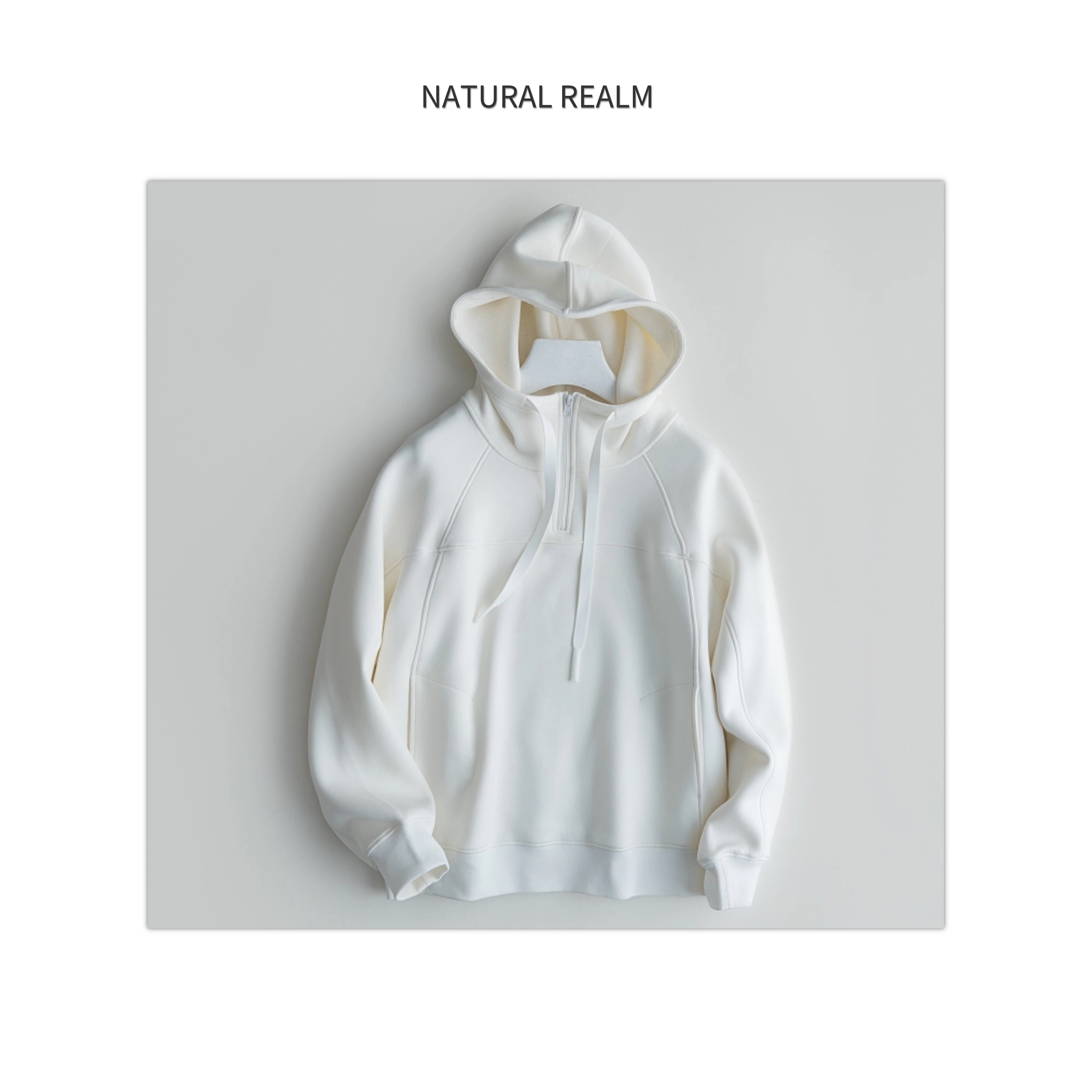 NATURAL REALM百搭款时尚简约连帽羊绒蚕丝发热休闲卫衣