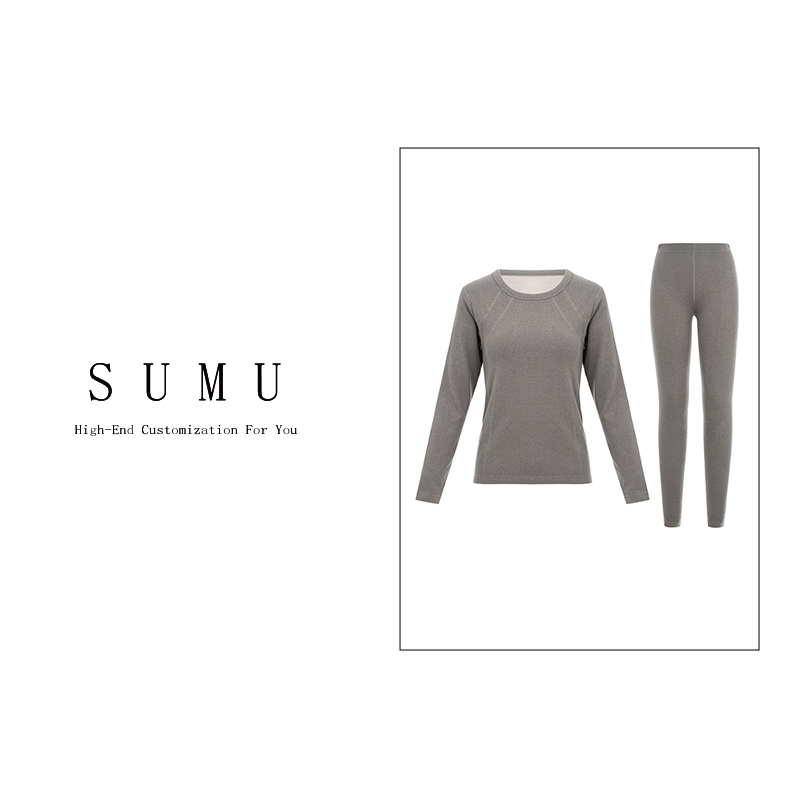 小雨女装自产10.27秋冬2023新款百搭舒适保暖秋衣秋裤套装237