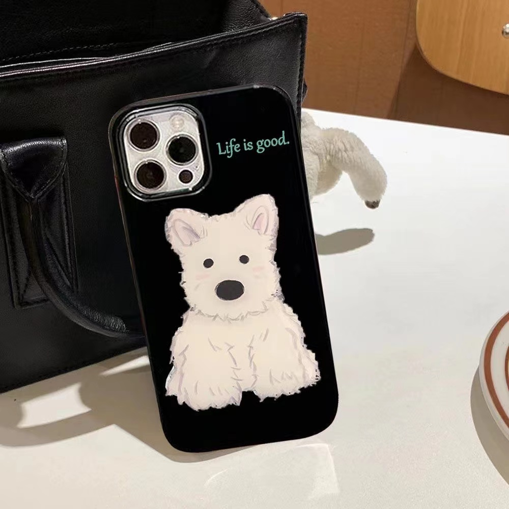 苹果14promax手机壳西高地小狗苹果13手机壳iphone12全包11软xs新