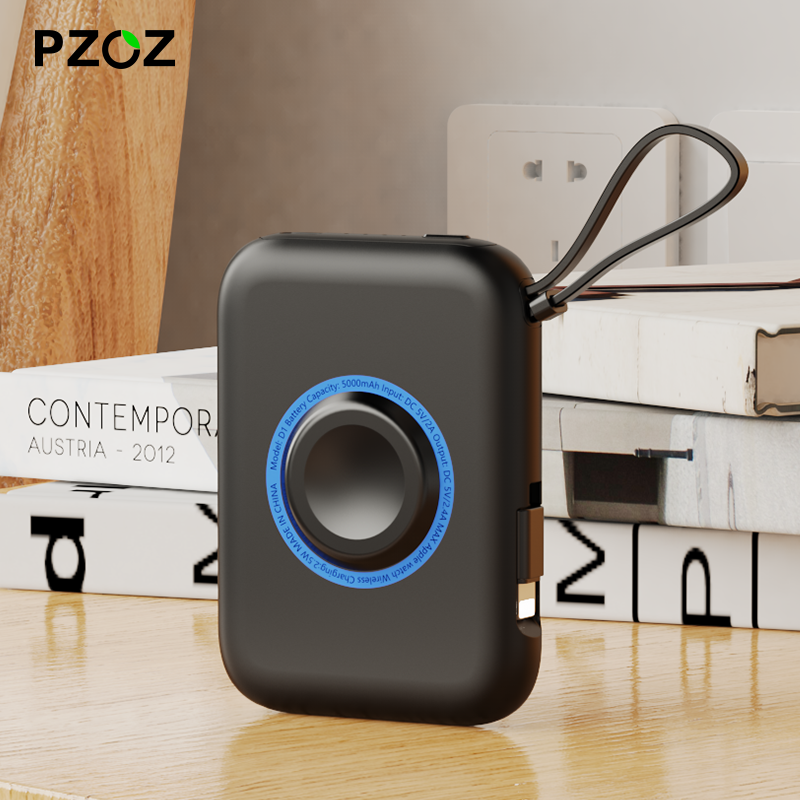 pzoz适用苹果手机充电宝5000毫安iwatch ultra手表无线磁吸便携款