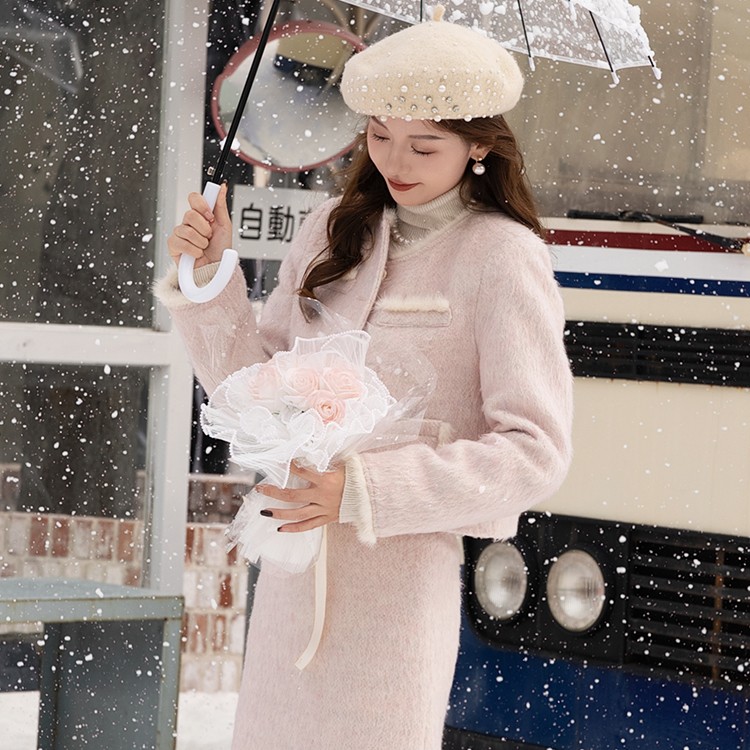 BAYILU/芭依璐秋冬中长款韩版收腰修身套装【依璐浪漫】83TZ702Z