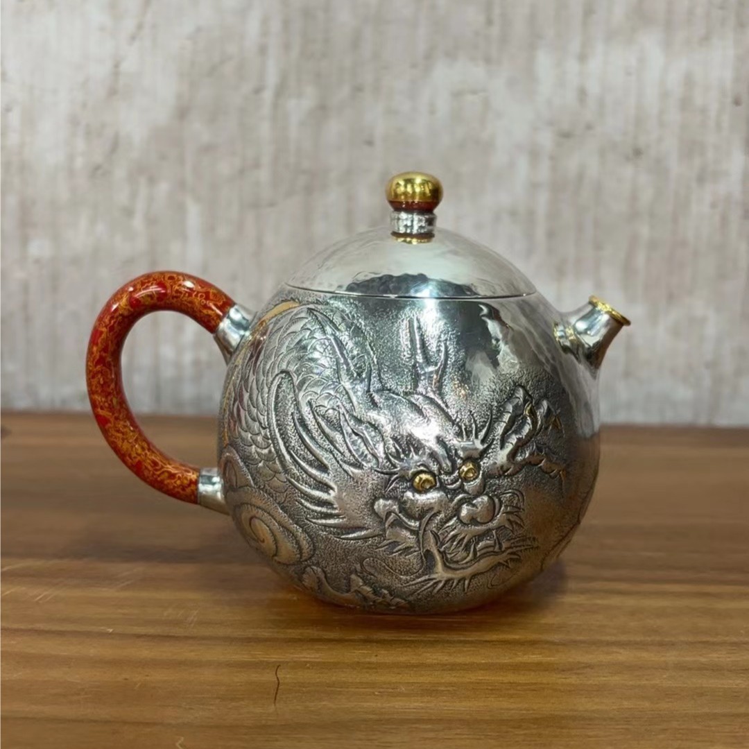 蜂鸟工坊手工艺品漆把包金嘴龙壶龙蛋SWA2609