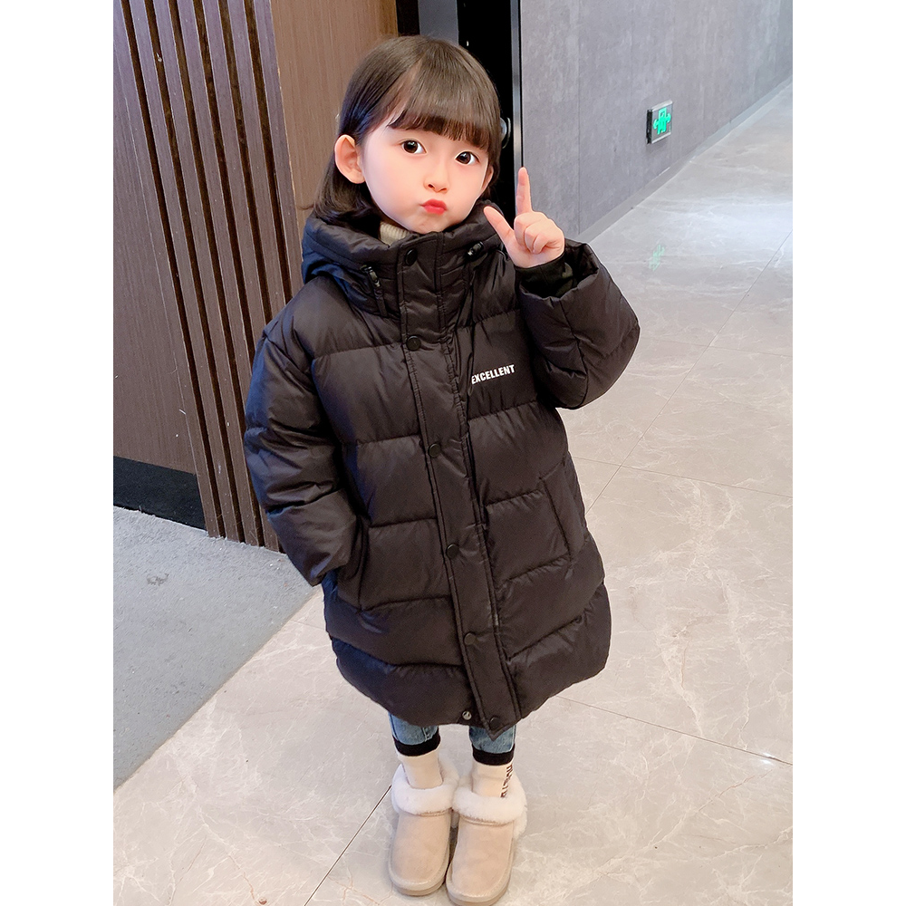 巴拉巴拉女童中长款棉服冬季2023新款女宝宝棉衣加厚儿童秋冬棉袄