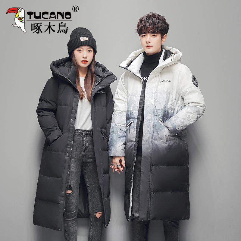 TUCANO/啄木鳥新款羽绒服时尚情侣加厚中长款连帽休闲保暖过膝型
