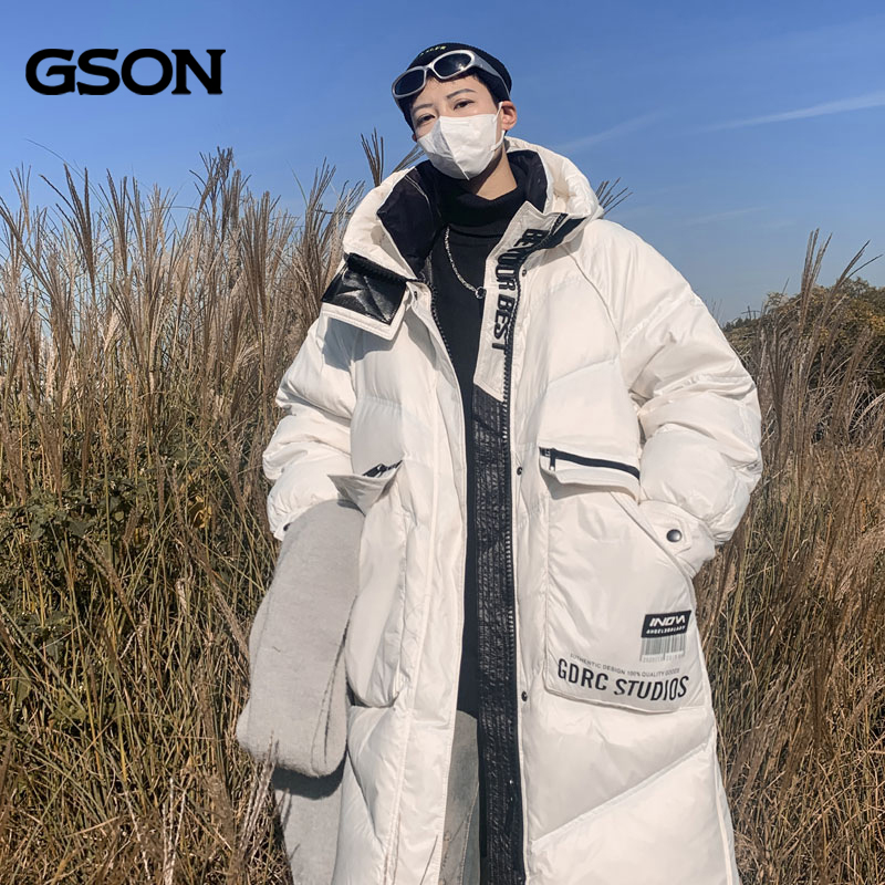 馬集团旗下GSON白鸭绒长款加厚情侣羽绒服-A429-Y8869