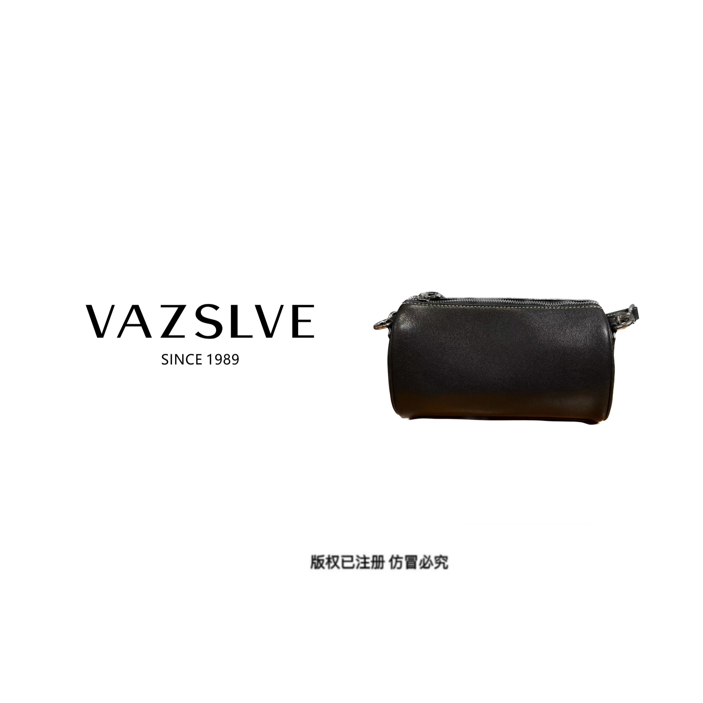 VAZSLVE/秋冬新款真皮复古休闲百搭款斜挎包#M-6017-黑色