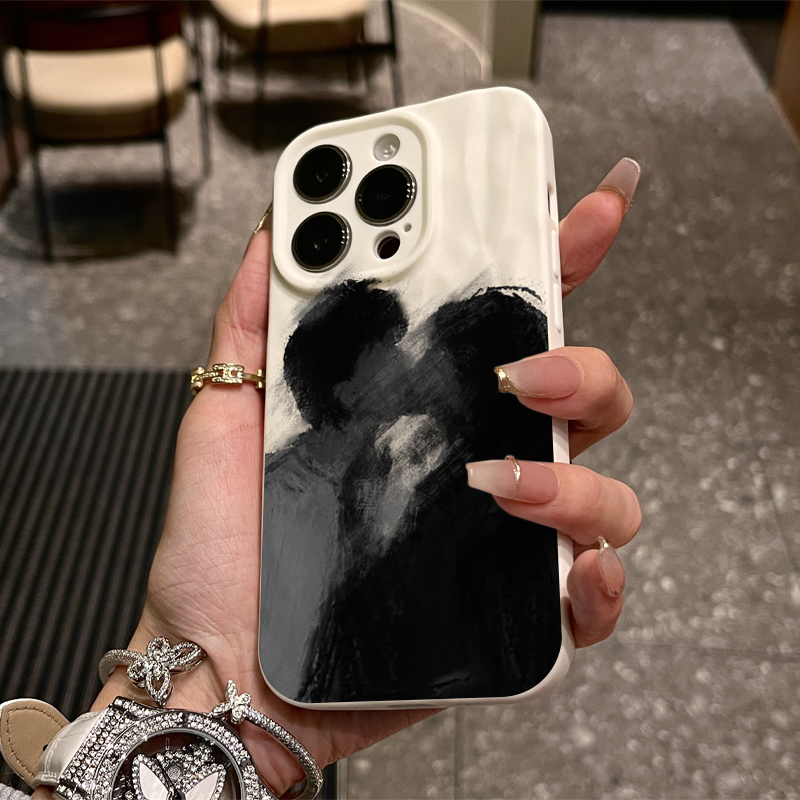 艺术接吻iPhone15/14promax手机壳褶皱苹果13/12xs11全包软套防摔