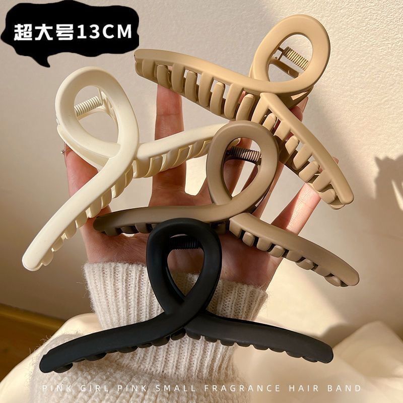 非金属亚克力发饰 超大号鲨鱼夹盘发抓夹磨砂交叉发抓后脑勺发夹