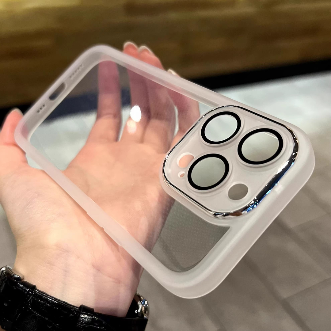 适用苹果/华为/小米/oppo/vivo手机壳自带镜头膜iphone15极简软壳