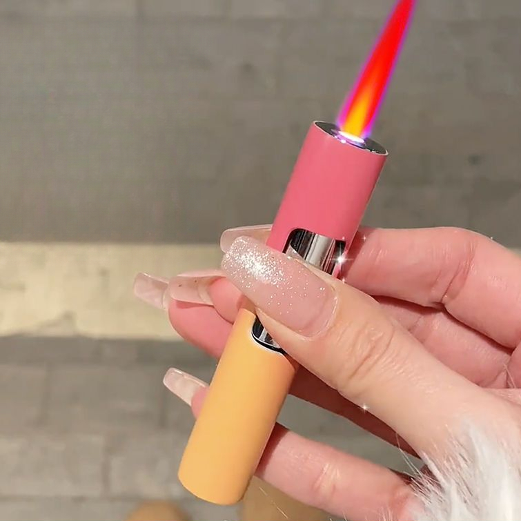 网红防风打火机个性渐变粉色火焰ins女孩子火机送男友礼物渐变色