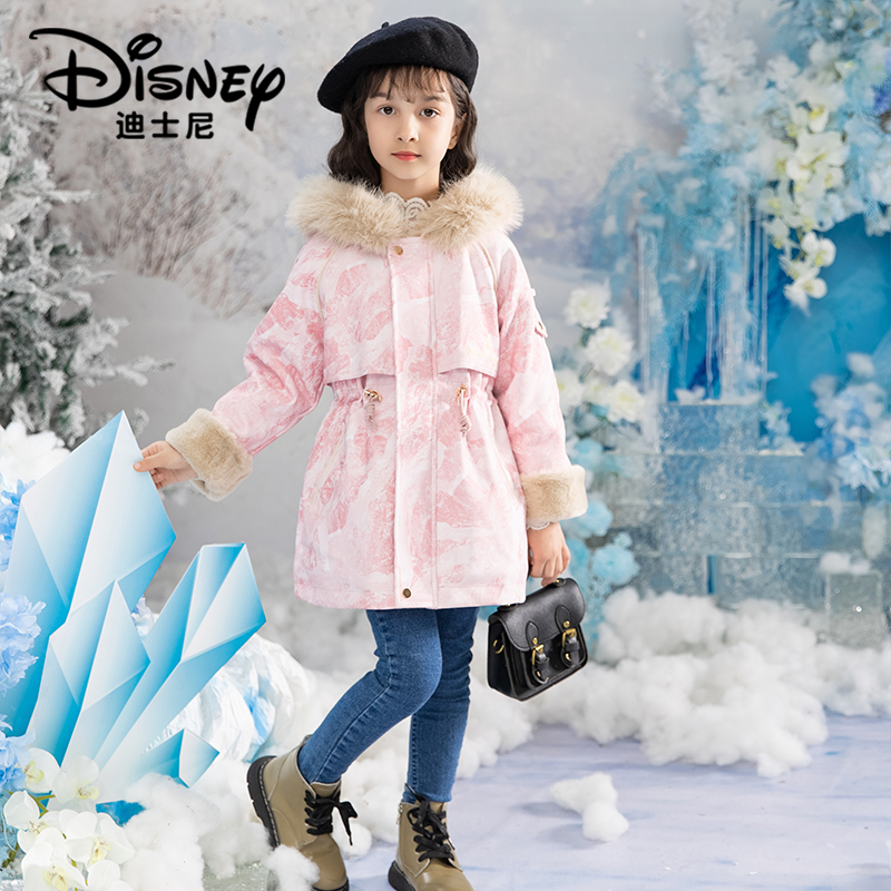 【XZ高】Disney/迪士尼女童冬季中长款休闲出游加厚派克服XCE4PJ131