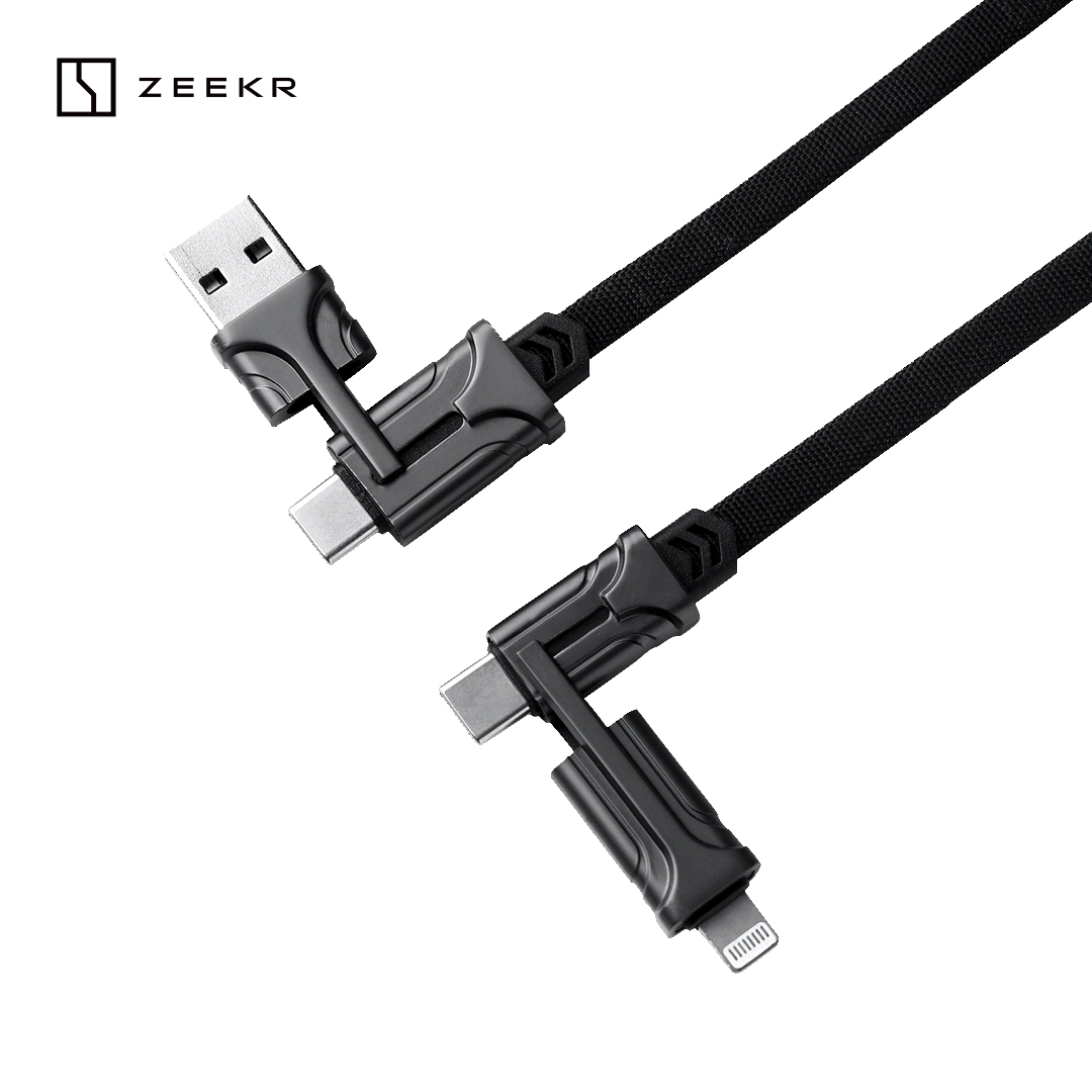 ZEEKR/极氪官方多功能充电线四合一充电数据线合金铜线芯收纳绑带