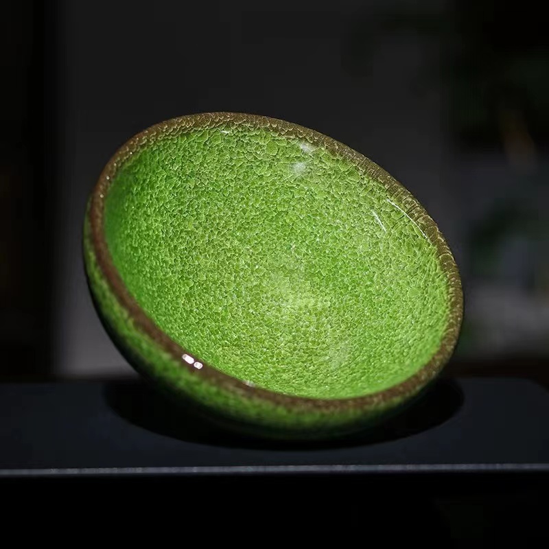 翡翠冰花盏 宋代建阳主人茶杯纯手工盏铁胎原矿功夫茶茶具创意