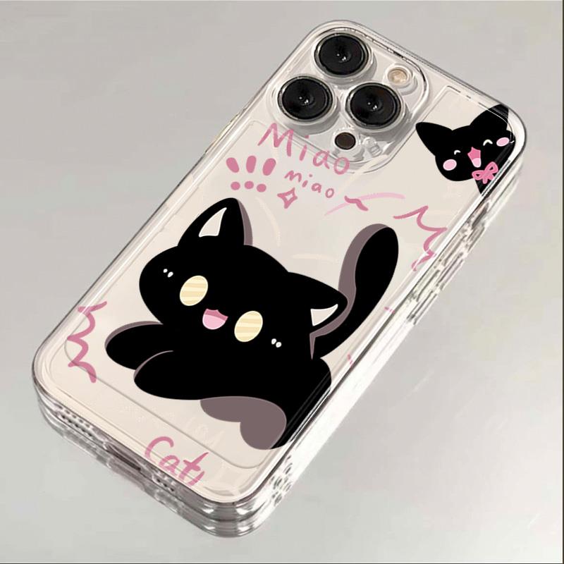 适用于苹果15/华为/小米/OPPO/VIVO手机壳14惊吓小猫13透明新款12