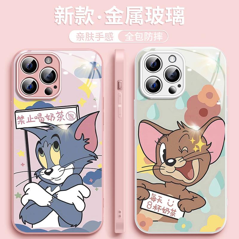 适用苹果15/华为/小米/OPPO/VIVO手机壳14情侣13pro新款12玻璃壳