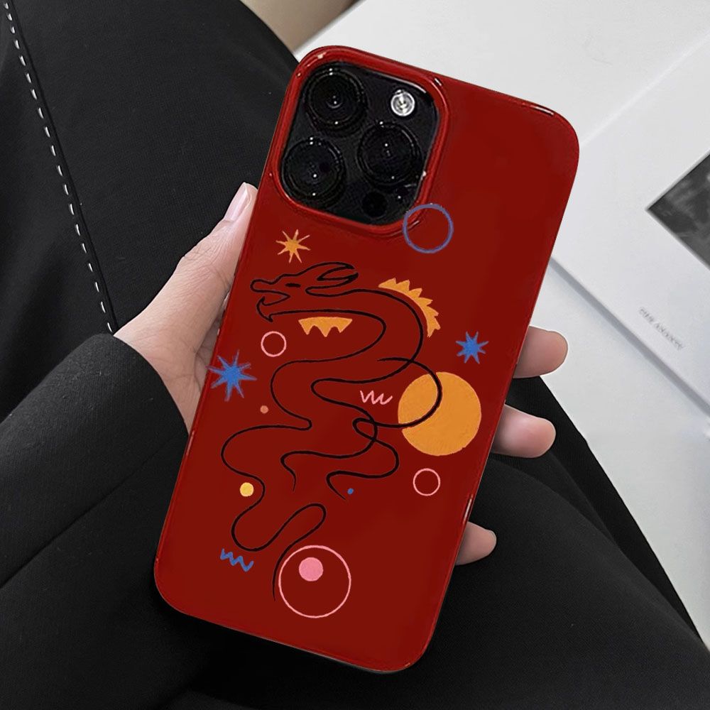 龙年大吉苹果15Promax手机壳iPhone13果冻14涂鸦12防摔11软78plus