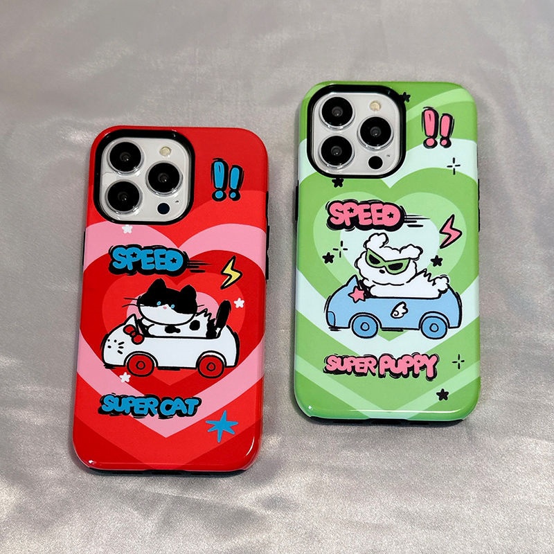 爱心小猫小狗苹果13手机壳iPhone11卡通14promax可爱15plus硬壳12