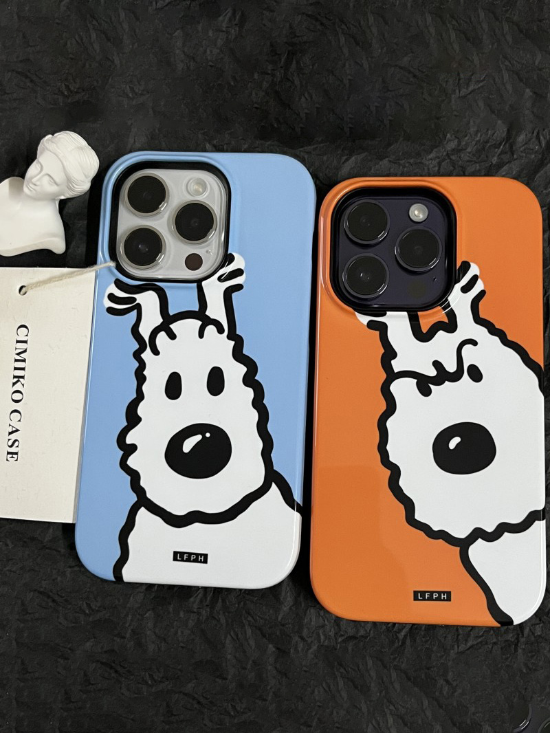 探头小狗苹果13手机壳iPhone11防摔15promax创意14plus可爱12硬78