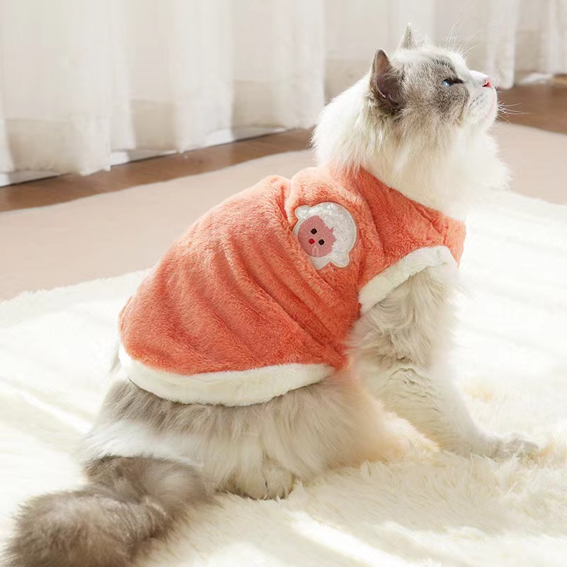 猫咪可爱秋冬季衣服狗狗冬保暖加厚背心防掉毛布偶宠物衣服小型犬