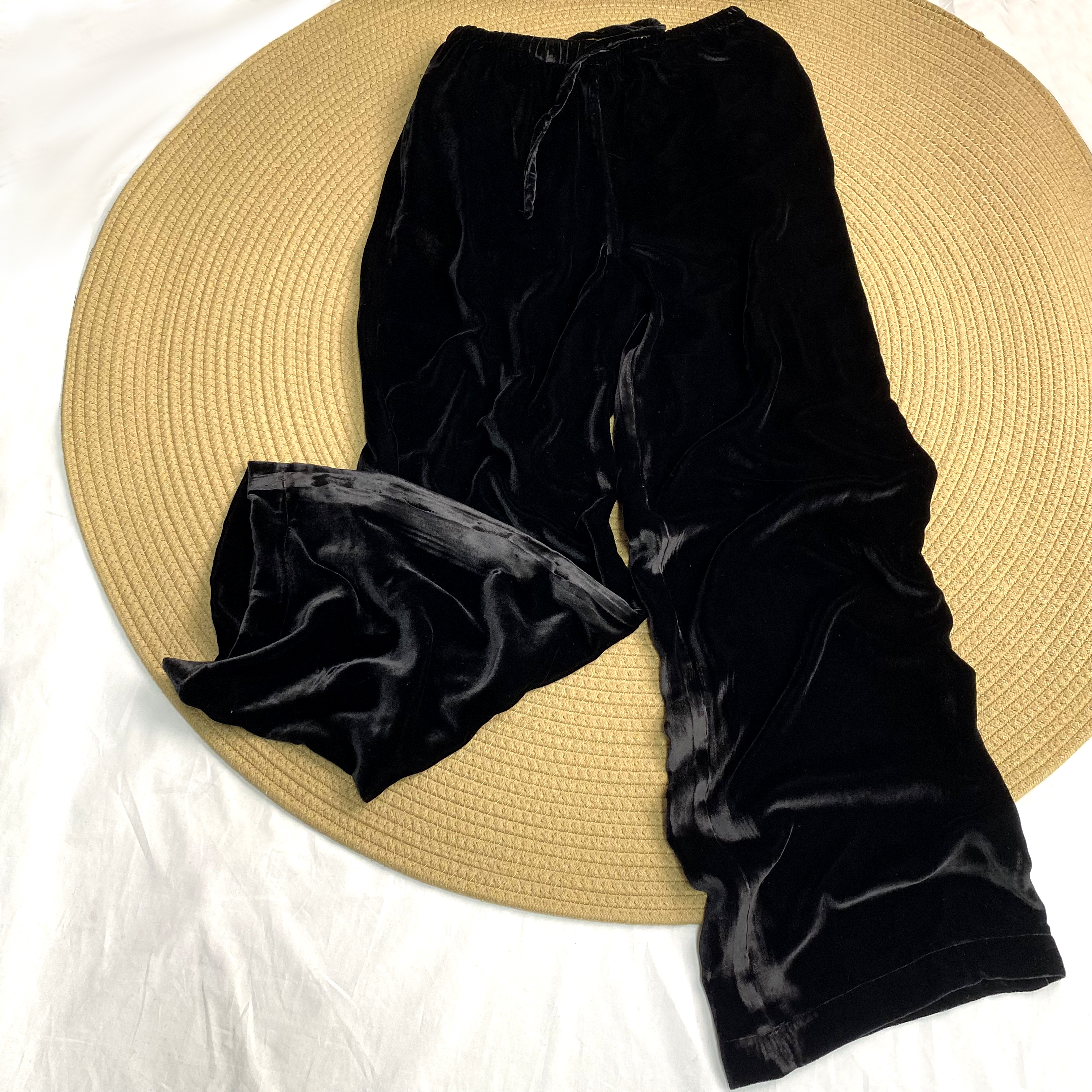 【波光粼粼】复古轻奢高端丝滑真丝丝绒休闲裤（230771）