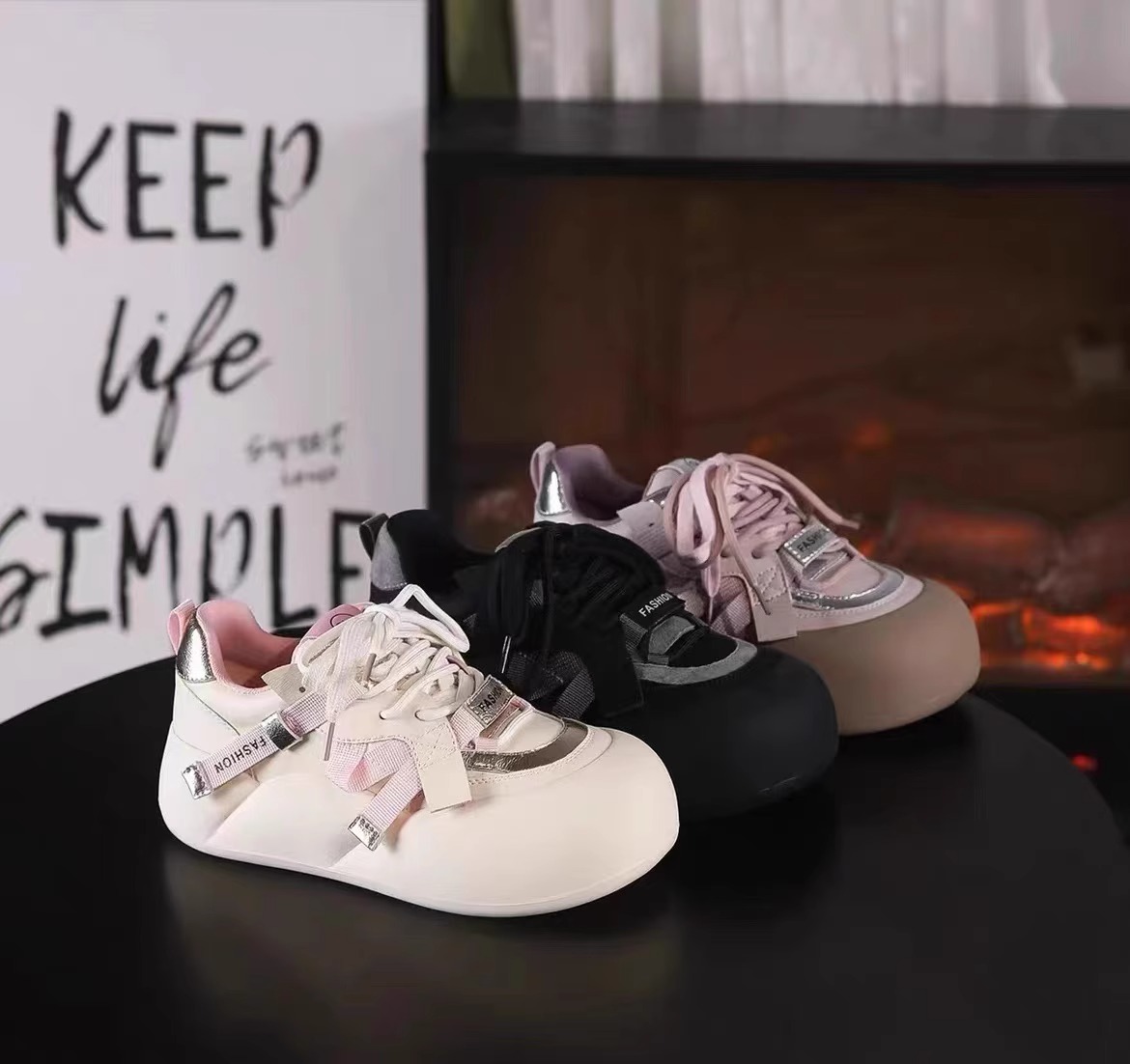 回力瑞厚底板鞋女百搭ins小白鞋2023秋季新款韩版休闲面包鞋欧货