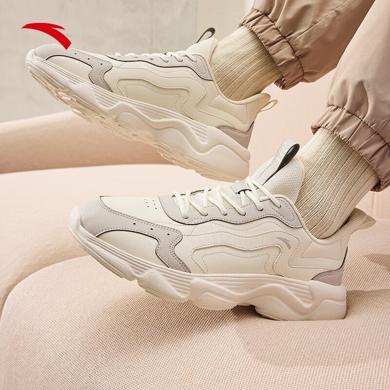 ANTA/安踏2023秋季休闲鞋跑步男鞋潮鞋厚底增高复古运动鞋潮流ins