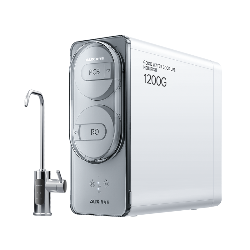 奥克斯（AUX）净水器K1200厨下反渗透家用1200G套装智能速热直饮