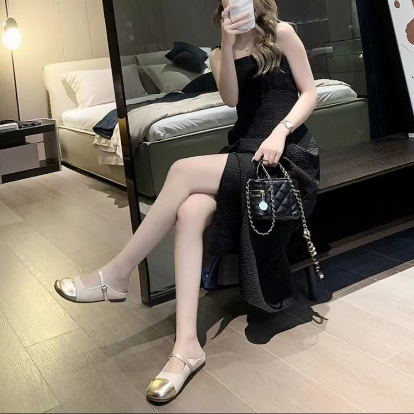 女鞋夏季玛丽珍粗跟包头高跟尖头跟鞋(偶有瑕疵，介意的勿拍)
