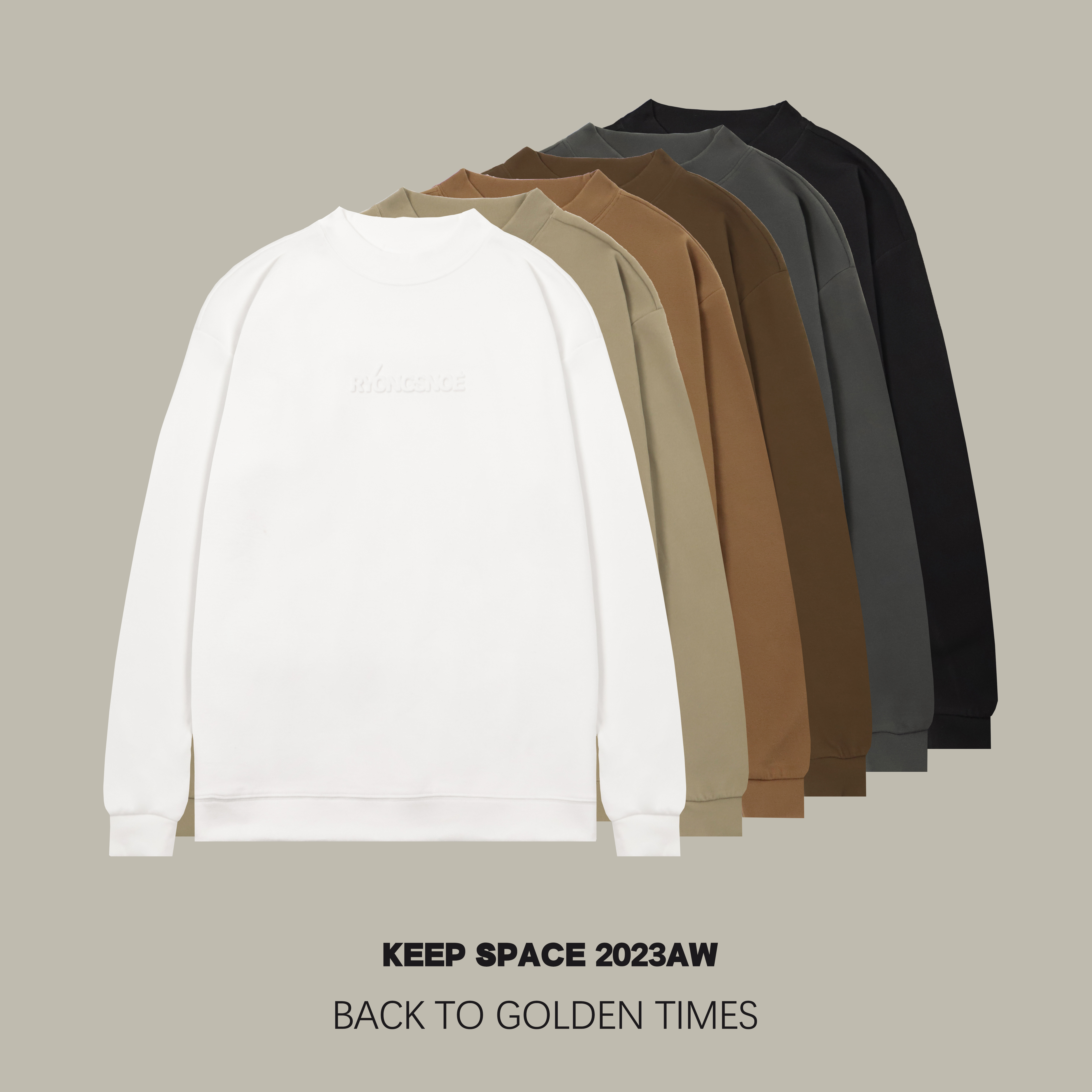 型致男装锁温保暖法绒打底衫钢印字母纯色百搭秋冬新款23310#4133