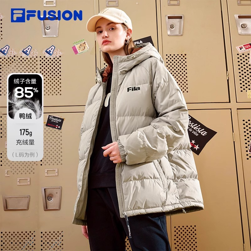 FILA FUSION情侣短款羽绒服23年冬季新款保暖时尚外套T11U346901F