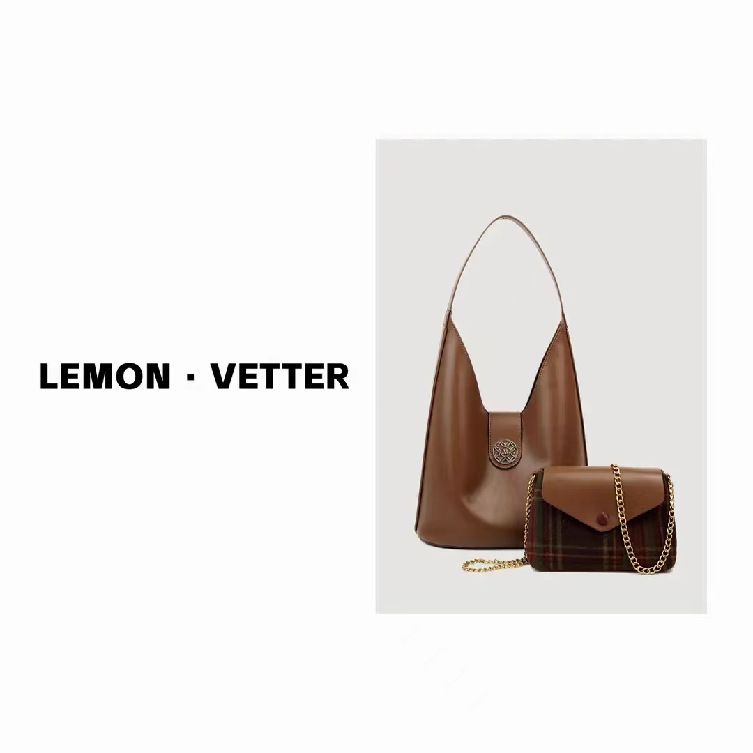 T【Lemon Vetter雷蒙威特】新款轻奢女士单肩包 LNX-02007巧克力
