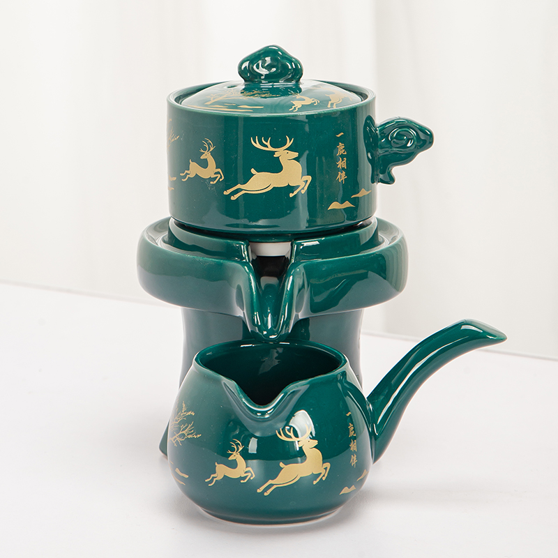 [店促88折]高档石磨自动茶具套装家用办公懒人泡茶器泡茶壶中式
