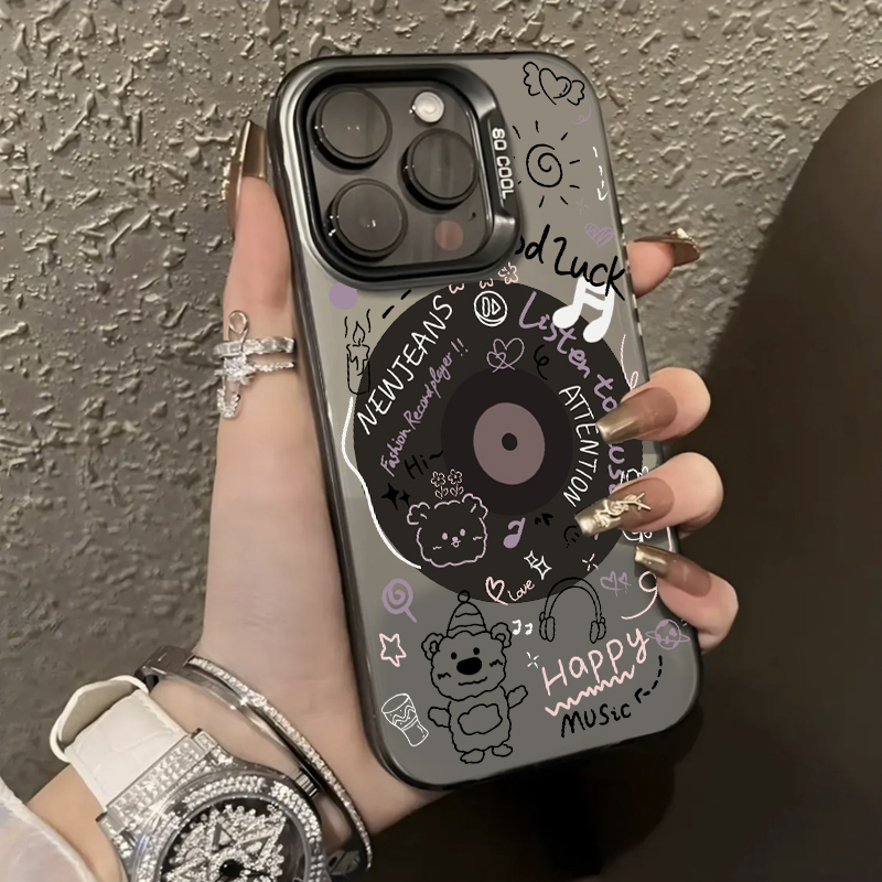 ins音乐光盘适用于苹果15手机壳iPhone13/14promax新款12全包11潮