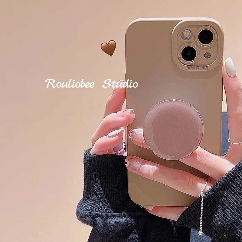 瞳眼卡其色复古支架iphone13/12promax手机壳14苹果11软xs/xr女78