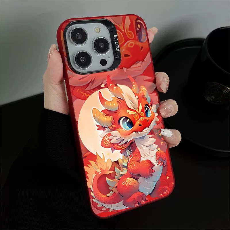 可爱小龙苹果iPhone15promax手机壳14/13高级感12/11元气壳xr防摔