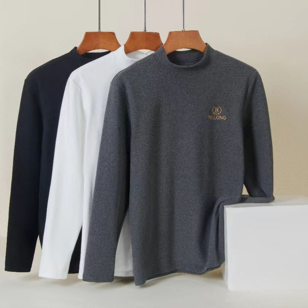 男士半高领打底衫长袖时尚百搭保暖秋冬8890