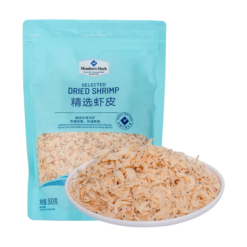 山姆精选虾皮500g壳薄肉厚补钙营养煲汤烧菜多种烹饪东海野生捕捞