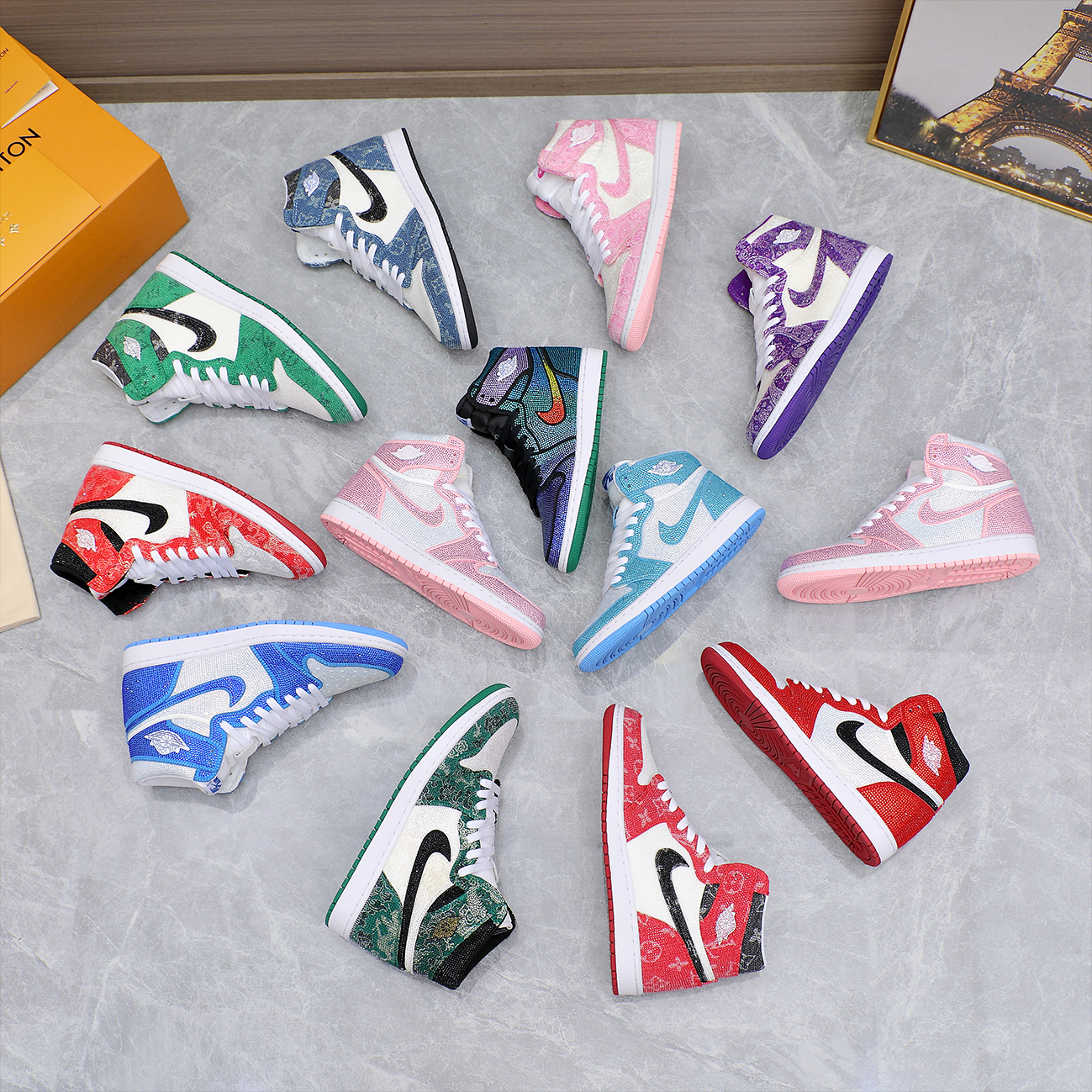 Nike/耐克aj1高帮 dunk满钻 潮流时尚情侣款球鞋私人定制专属链接