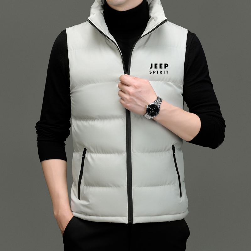 JEEPSPIRIT男士立领棉服背心马甲秋冬季运动无袖保暖坎肩外套马夹