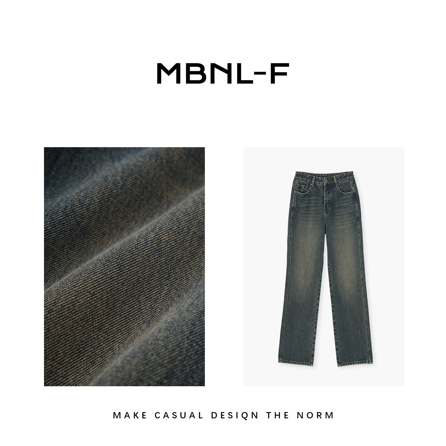 MBNL-F【Baby绒绿牛】2023F/W 纯色休闲牛仔裤 XM-D2399