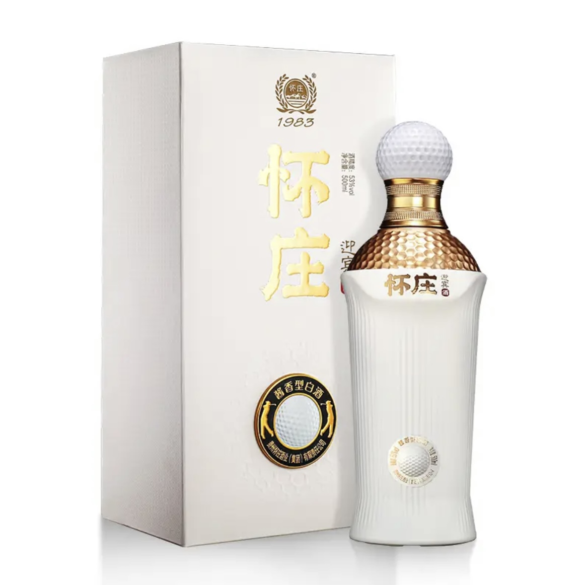 怀庄高尔夫酱香型白酒整箱6瓶正宗粮食酒白酒商品口粮酒53度500ml