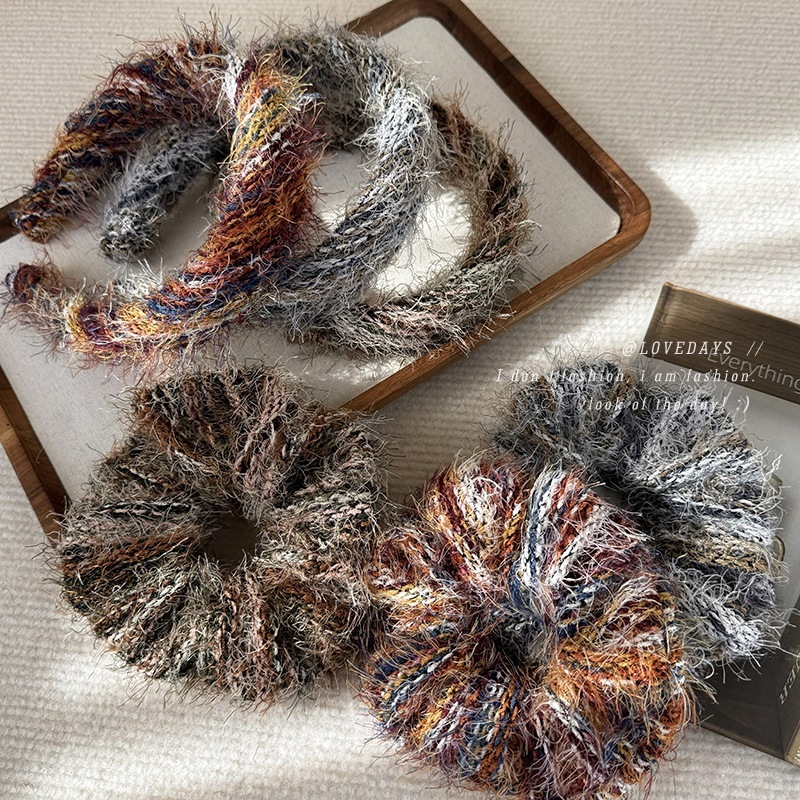秋冬混色马海毛线编织发箍甜美发箍头绳发绳头箍网红发饰新款
