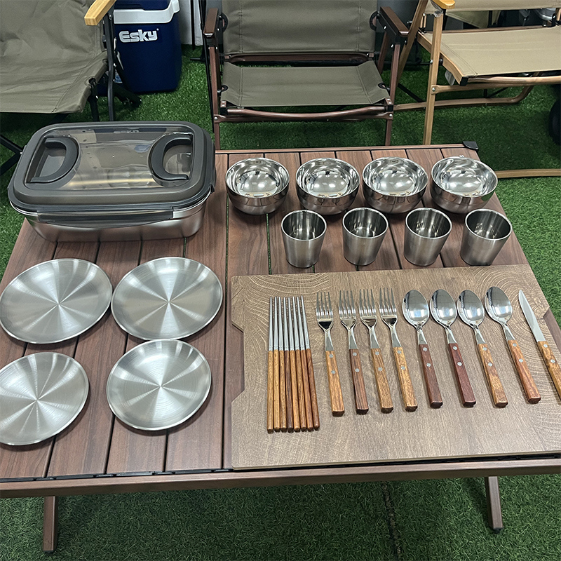 户外餐具套装便携不锈钢餐具26件套筷子多用